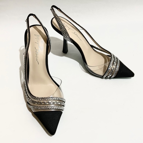 Betsey Johnson Dora Clear Slingback Black Dress Shoes Pointed Toe Pumps 7.5 - Picture 13 of 13